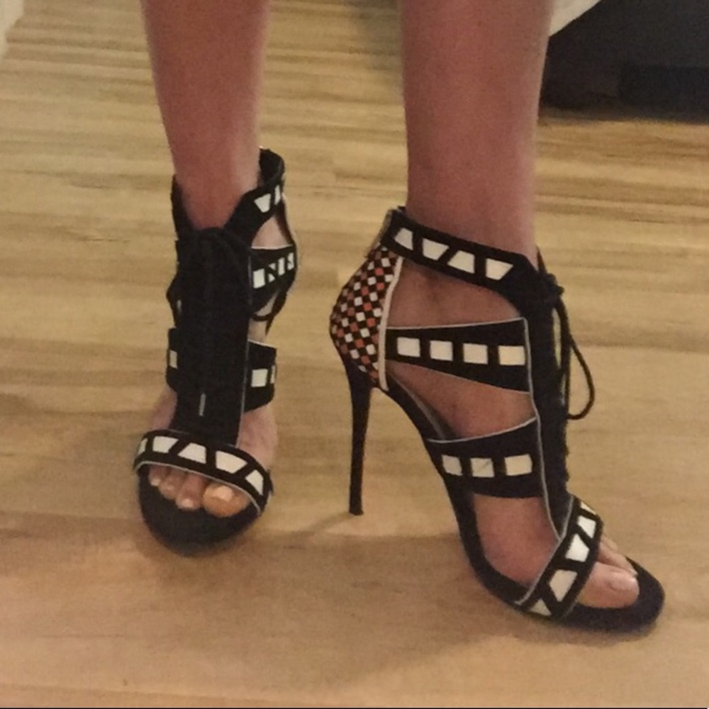 Carvela multi-color leather & suede heels